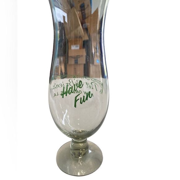 Pat O’Briens New Orleans 10” Have Fun Hurricane Glass Daiquiri Mixed Drinks - Picture 2 of 3
